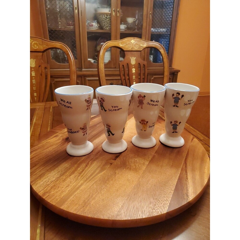Century Ceramic I Scream We All Scream For Sundaes Set Of 4